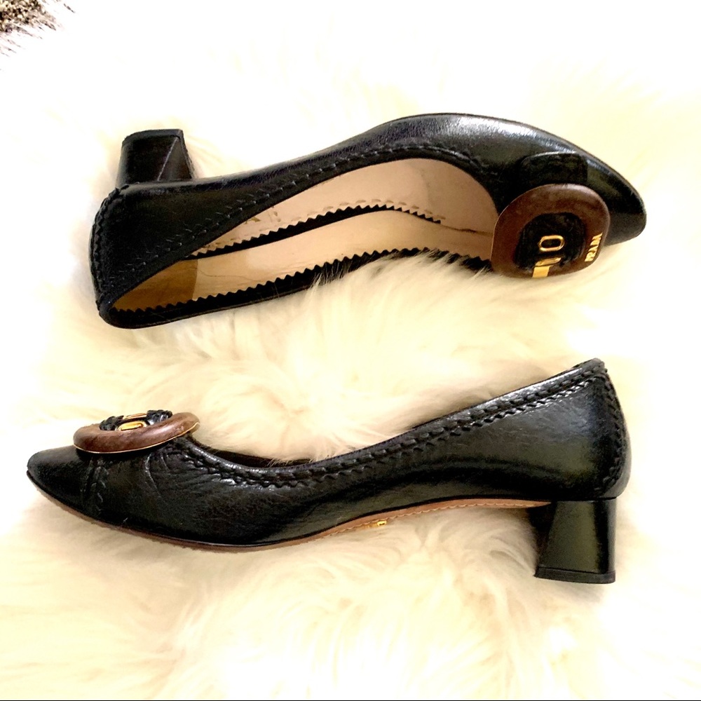 PRADA buckled heeled loafers